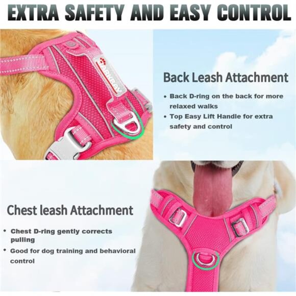 No Pull Dog Harness Large Step in Reflective Dog Harness with Front Clip - Picture 3 of 6